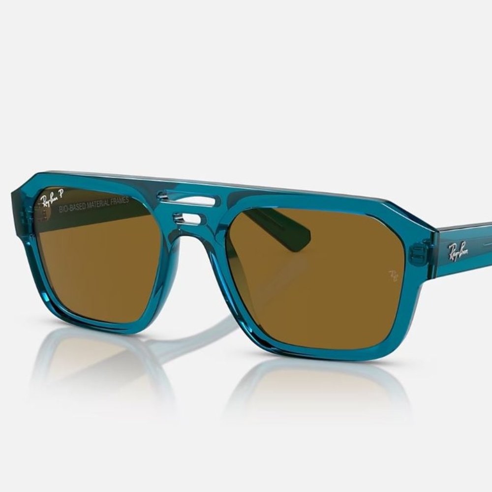 🕶BRAND NEW Ray-Ban Sunglasses RB4397 Corrigan 668383 Light Blue Brown Polarized